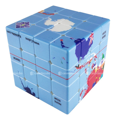 Cubo Mágico 4x4x4 Warina Geográfia Mapa Do Mundo Bandeiras